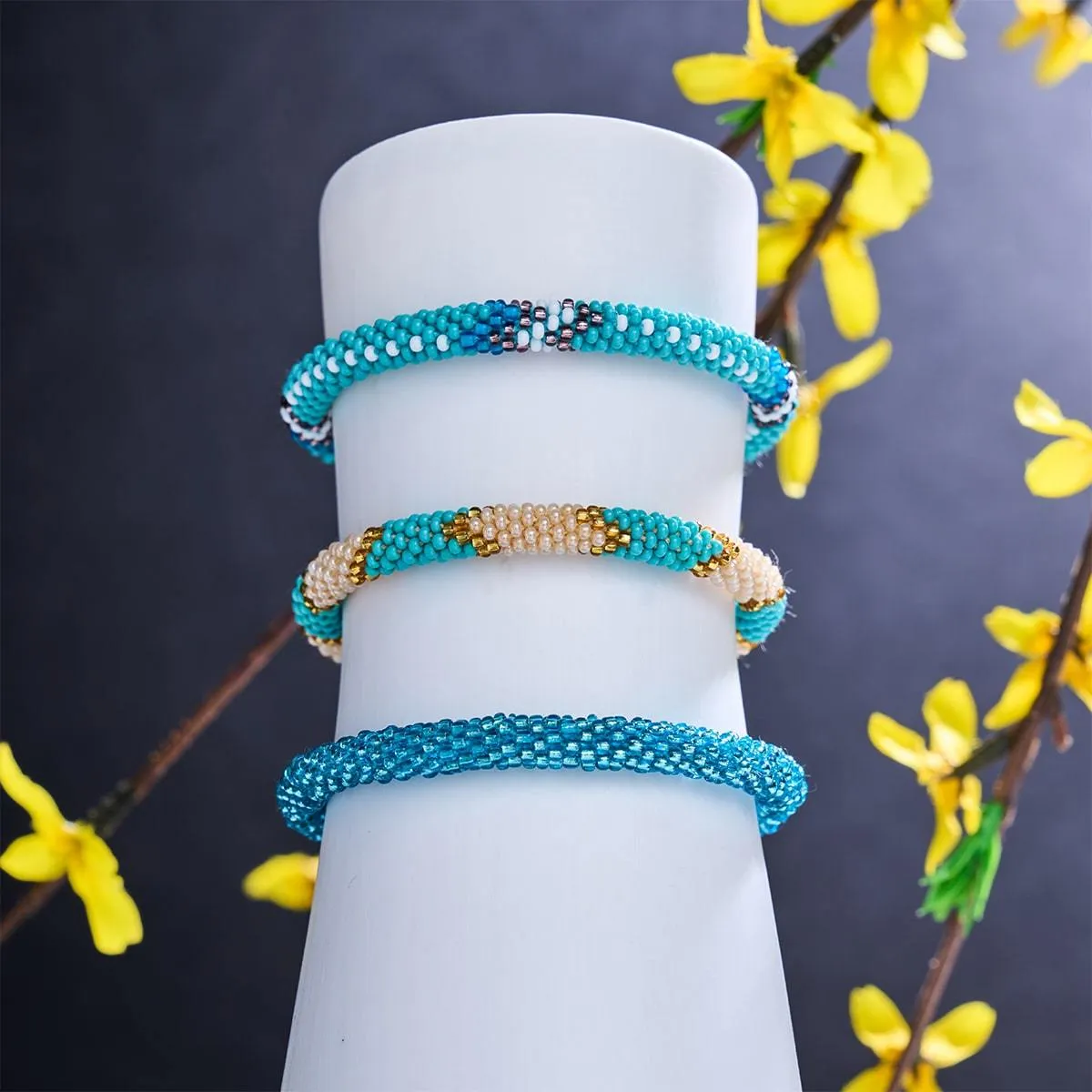 Seashores in Cyprus | Himalayan Glass Bead Bracelet