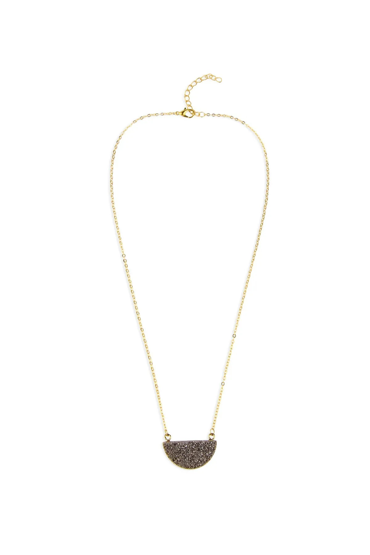 Semicircle Druzy Pendant Neckl