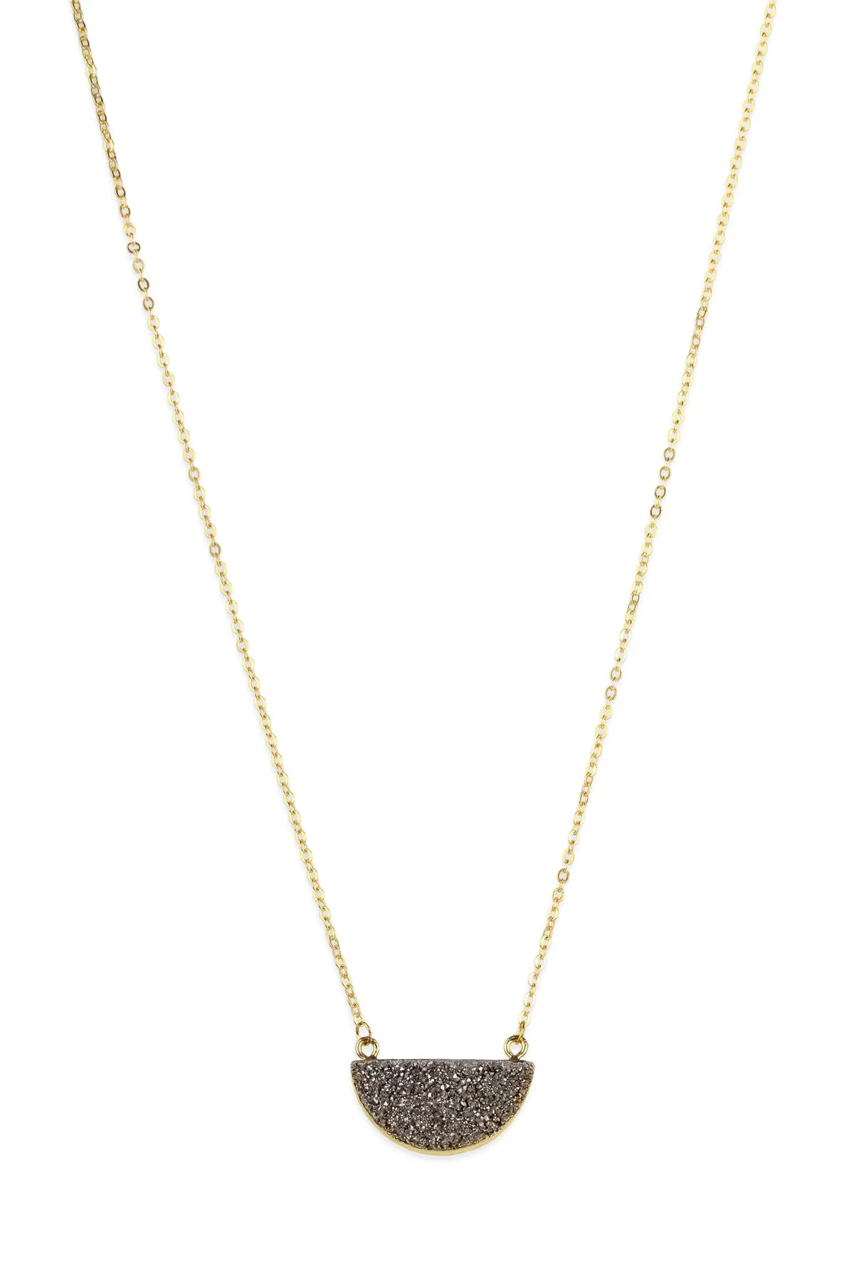 Semicircle Druzy Pendant Neckl