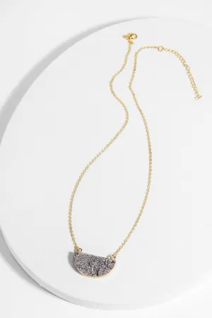 Semicircle Druzy Pendant Neckl