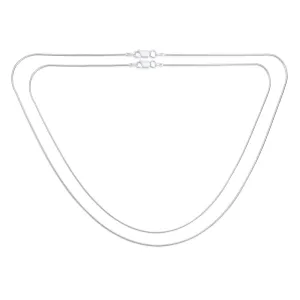 Set of 2 2MM Flexible Strong Snake Chain Necklace Sterling Silver 20 & 24 Inch