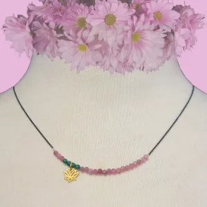 She Let Herself be Tended to: tourmaline/malachite necklace