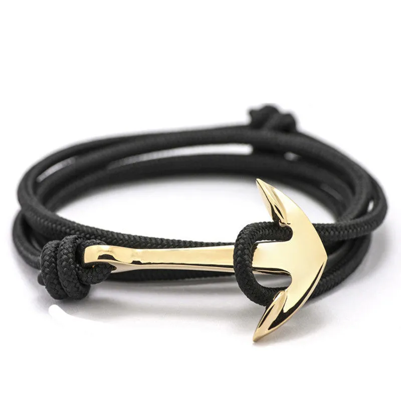 Silver Alloy Anchor Bracelet Multilayer Leather Risers Bracelet for Women&Men Friendship Bracelets High Quality