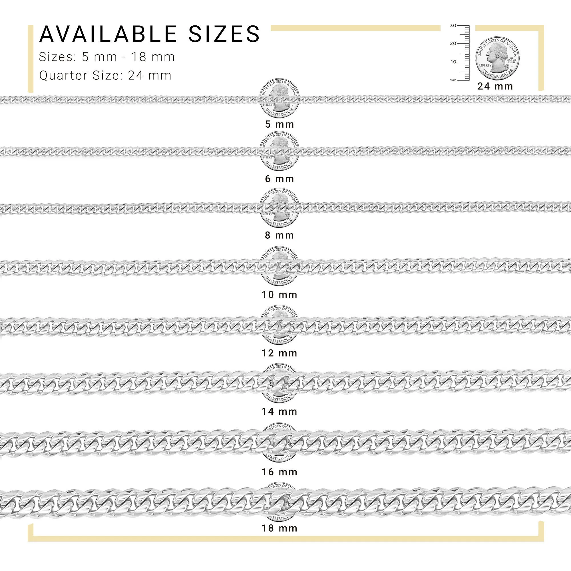 Silver Cuban Link Chain Necklace 30" Bracelet 8.5" Stainless Steel Set For Men