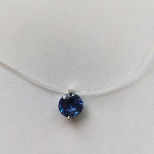 Silver dazzling zircon necklace and invisible transparent fishing line Simple pendant chain and necklace decorated for women
