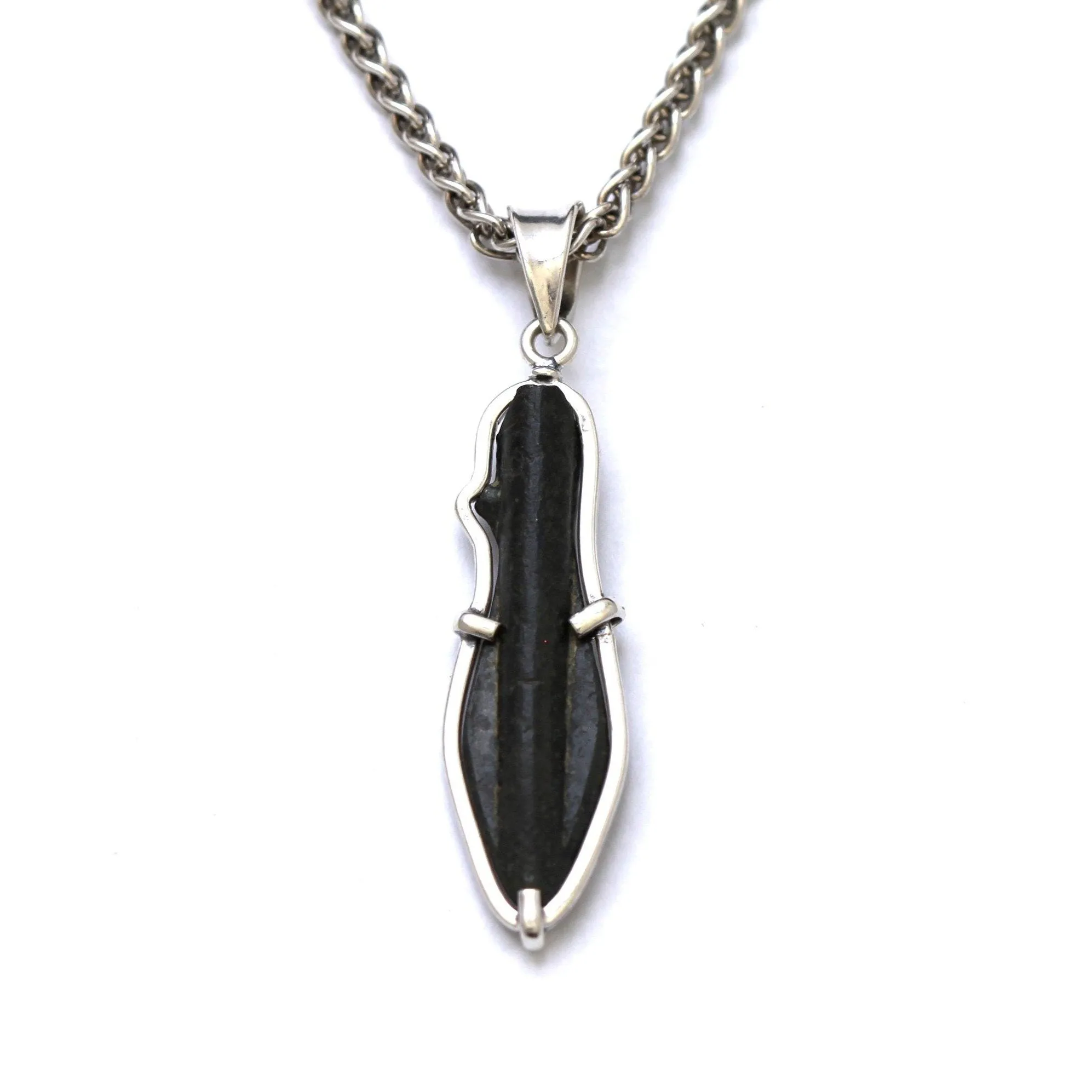 Silver Pendant, Ancient Roman Bronze Arrowhead, silver chain, Certificate 6474