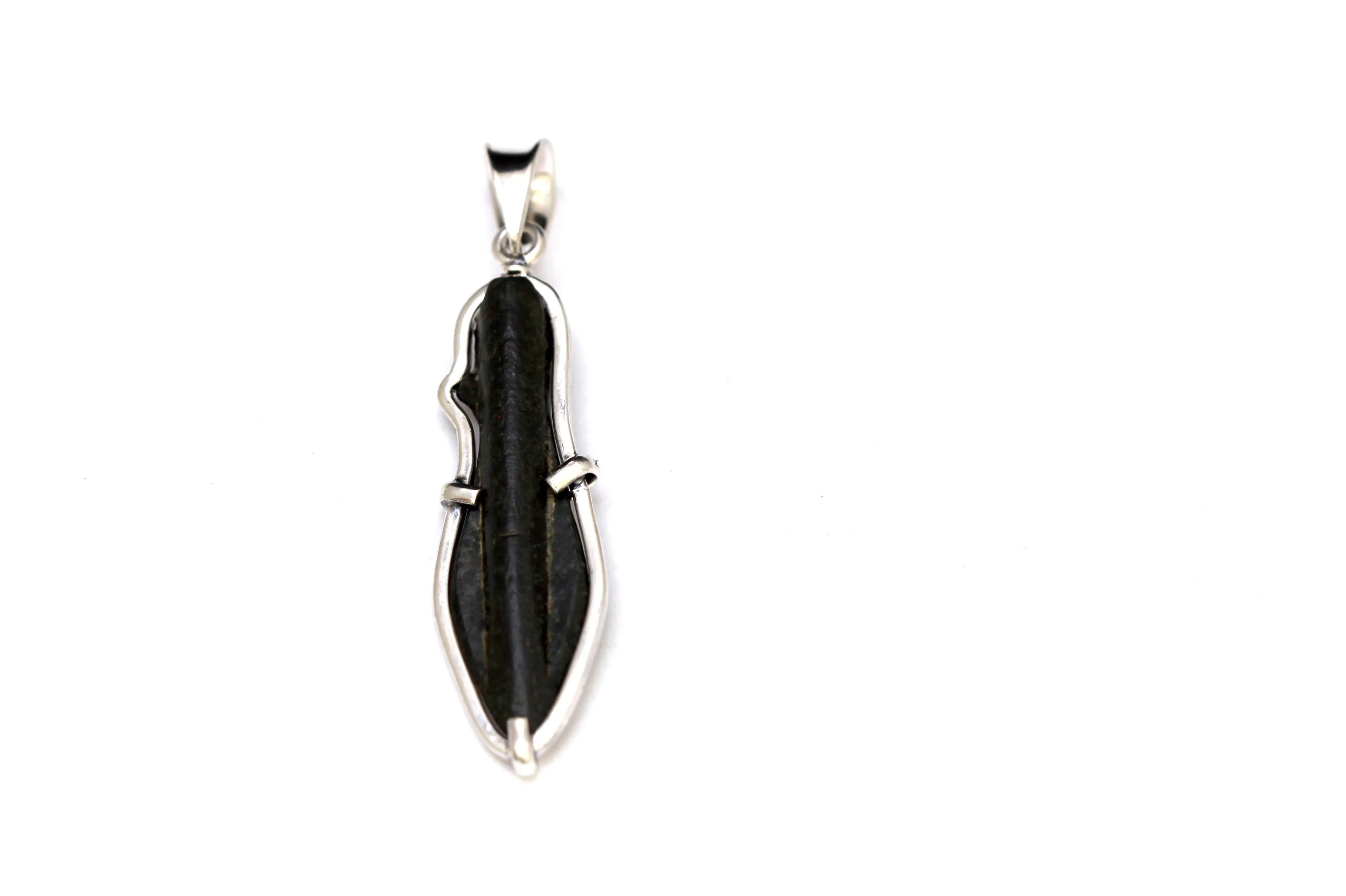 Silver Pendant, Ancient Roman Bronze Arrowhead, silver chain, Certificate 6474