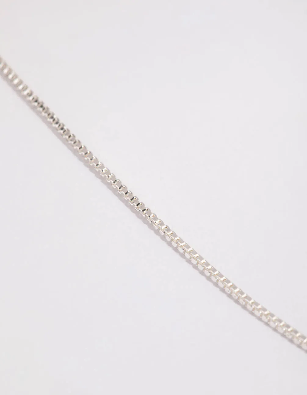 Silver Plated Long Box Chain Necklace