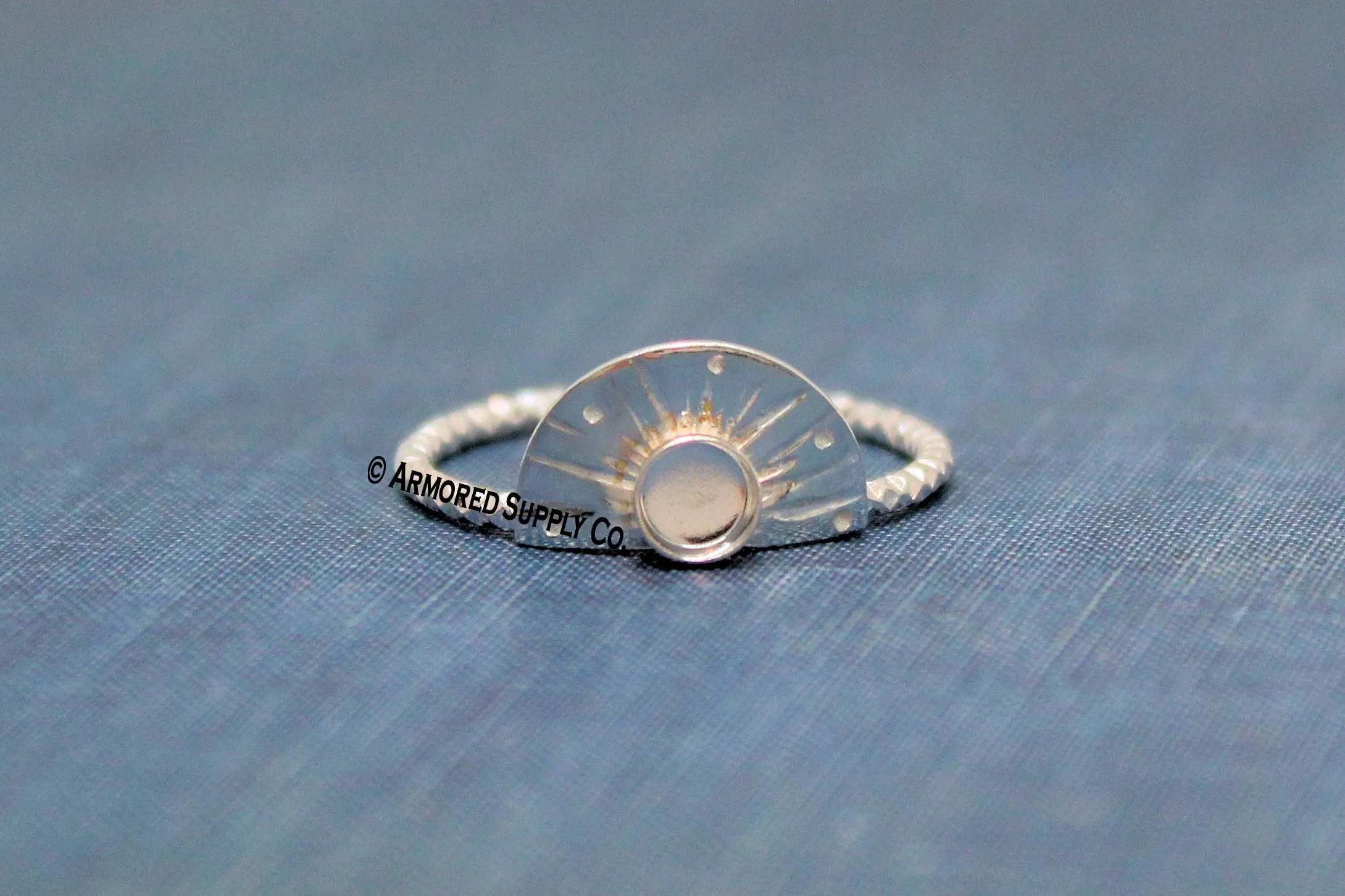 Silver Sunrise Bezel Cup Ring blank