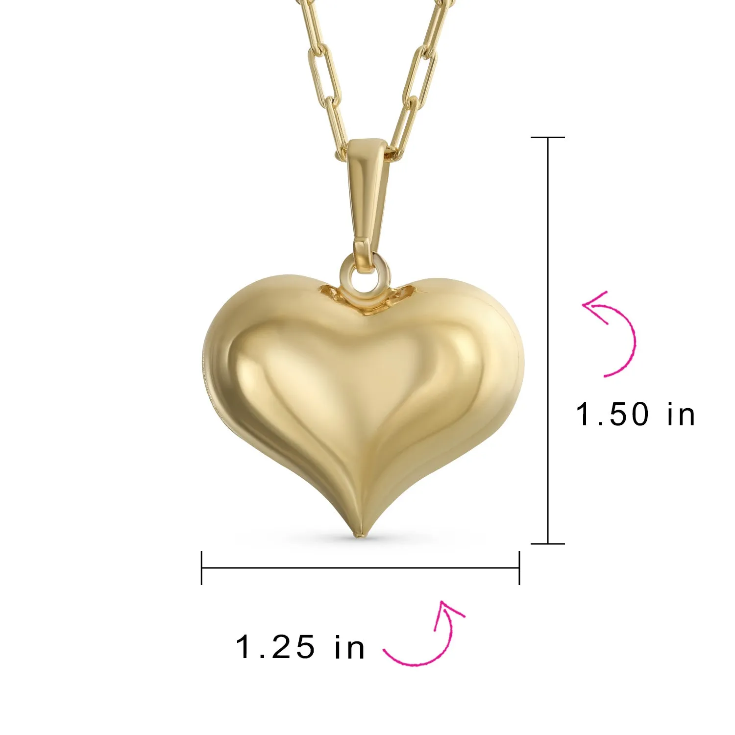Simple ABC Heart Shape Initial Pendant Necklace 18K Gold Plated A-Z Letters