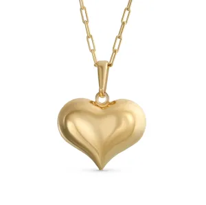 Simple ABC Heart Shape Initial Pendant Necklace 18K Gold Plated A-Z Letters