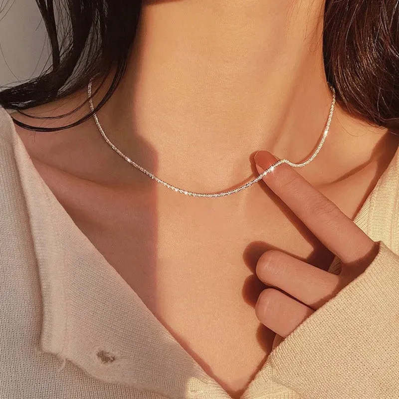 Simple Pearl Beads Chic Exquisite Necklace Gold Color Minimalist Jewelry Women