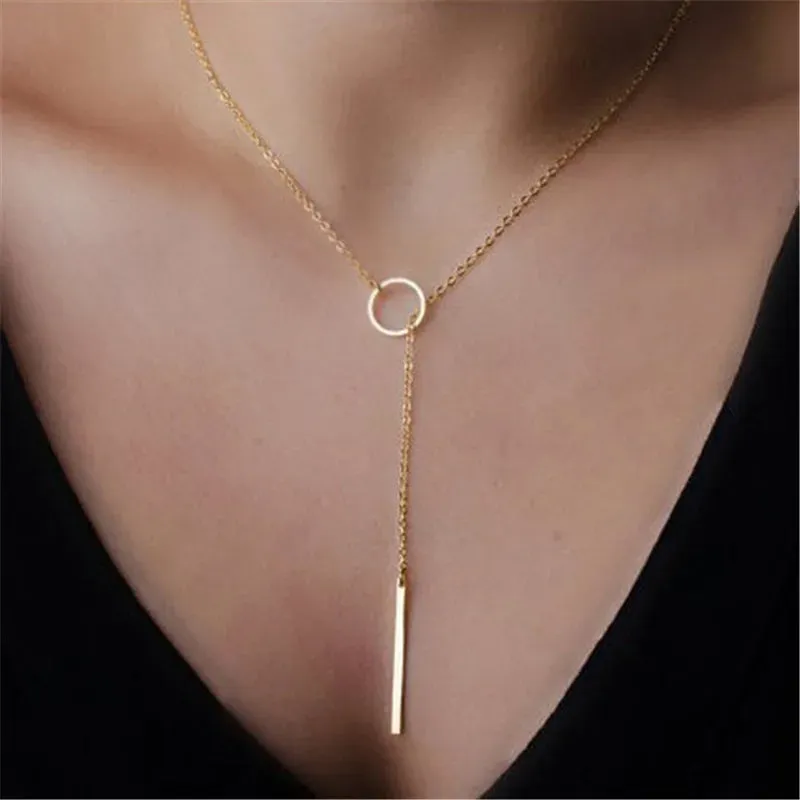 Simple Pearl Beads Chic Exquisite Necklace Gold Color Minimalist Jewelry Women