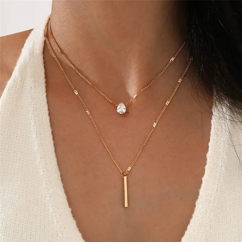 Simple Pearl Beads Chic Exquisite Necklace Gold Color Minimalist Jewelry Women