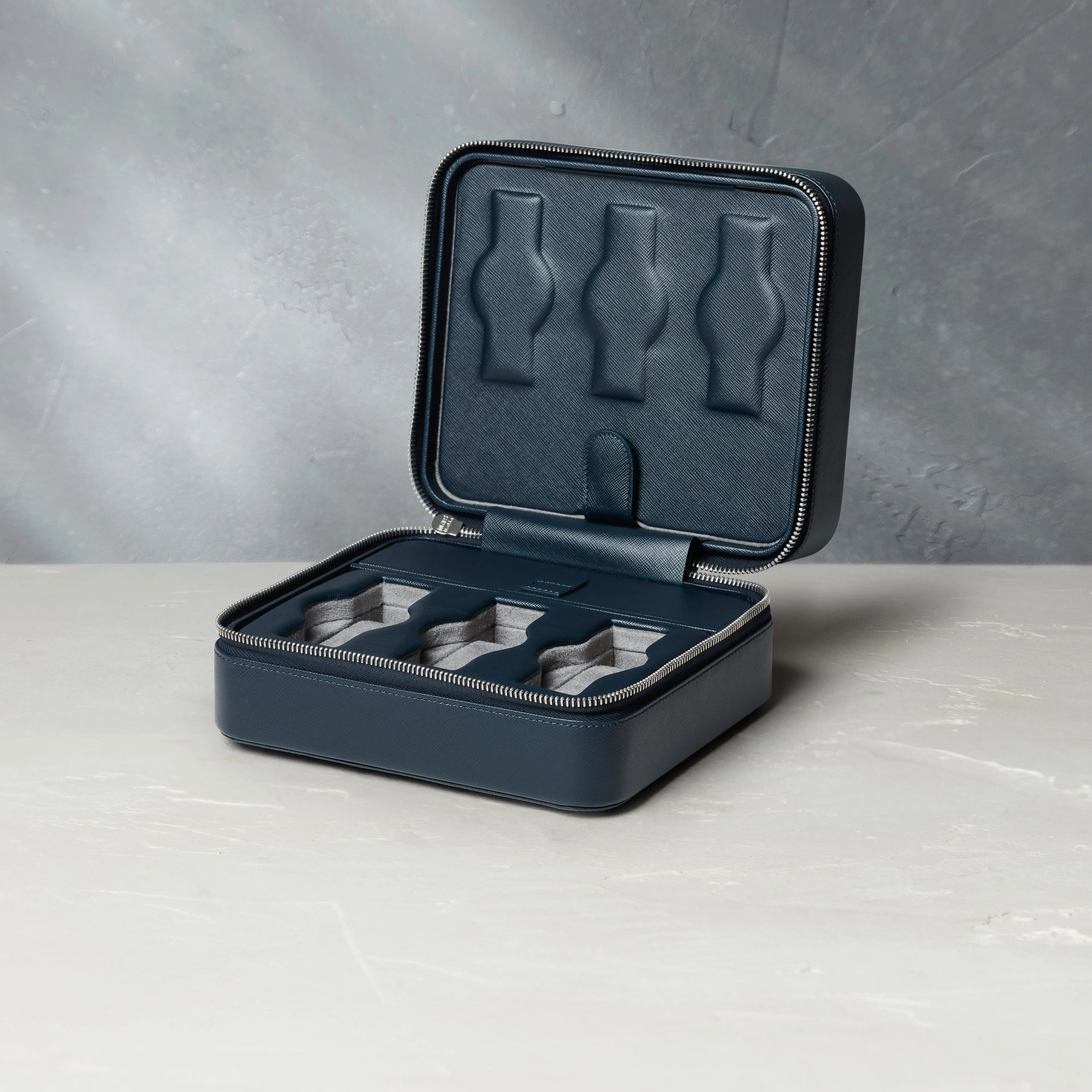 six-watch box, saffiano