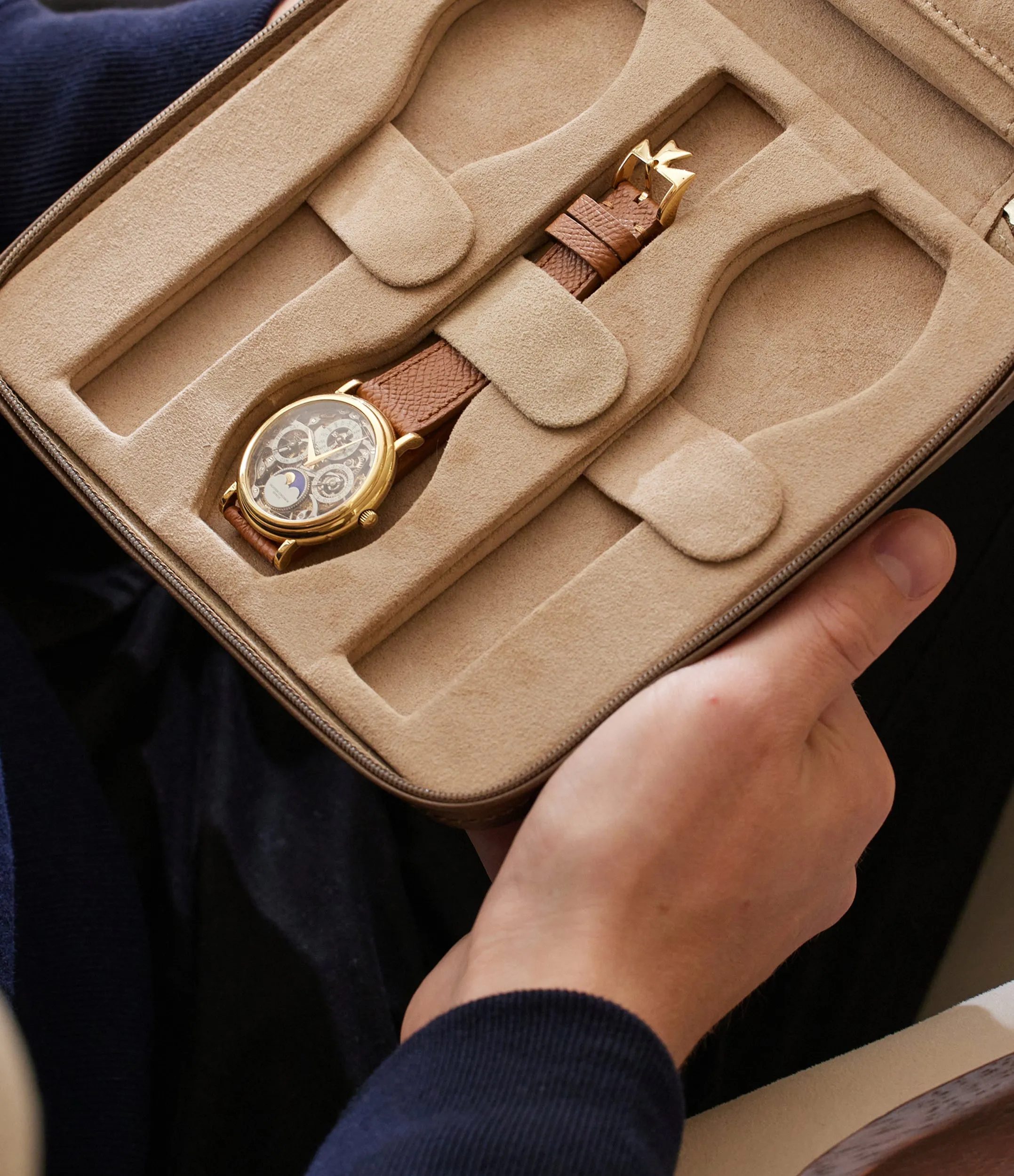 six-watch folio, saffiano