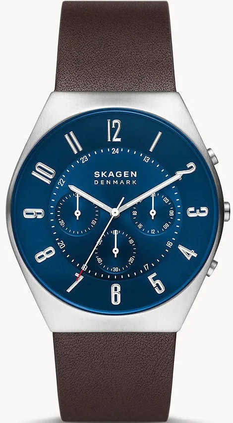 Skagen Watch Grenen Chronograph Espresso Leather Mens