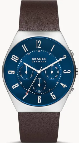 Skagen Watch Grenen Chronograph Espresso Leather Mens