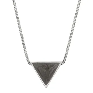Sliding Triangle Cremation Necklace in Sterling Silver