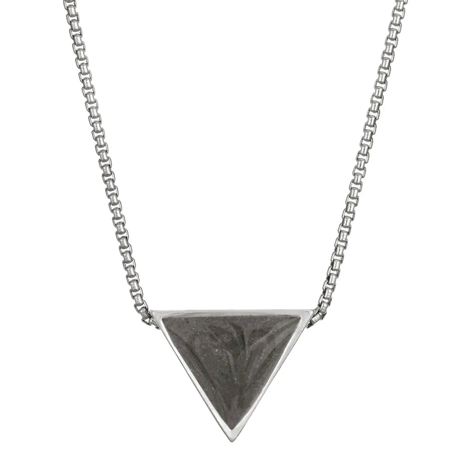 Sliding Triangle Cremation Necklace in Sterling Silver