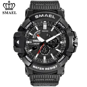 SMAEL New Fashion Digital-Watch Mens Sports Watches Men Army Military Wristwatch Relogio Masculino Analog Clock Quartz Watch