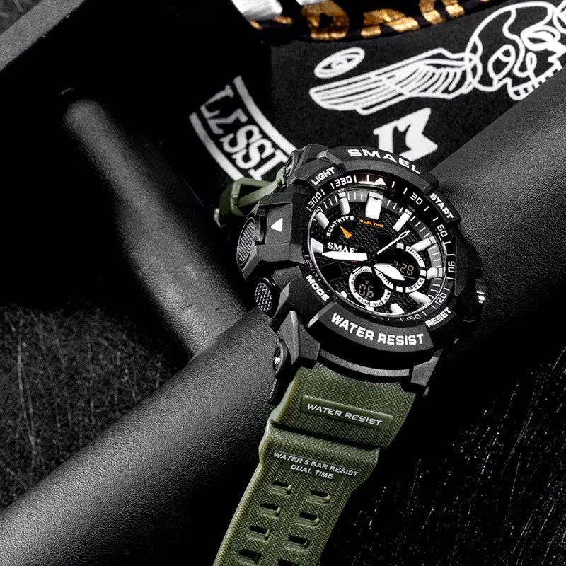 SMAEL New Fashion Digital-Watch Mens Sports Watches Men Army Military Wristwatch Relogio Masculino Analog Clock Quartz Watch