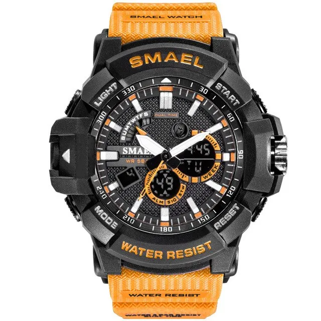 SMAEL New Fashion Digital-Watch Mens Sports Watches Men Army Military Wristwatch Relogio Masculino Analog Clock Quartz Watch