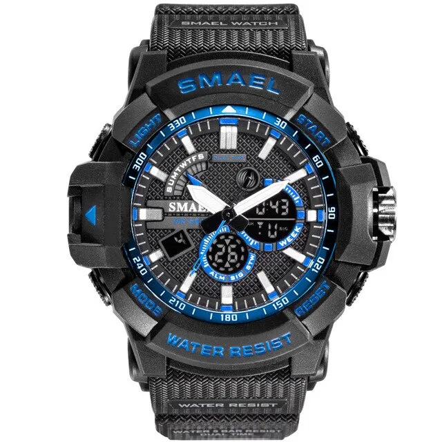 SMAEL New Fashion Digital-Watch Mens Sports Watches Men Army Military Wristwatch Relogio Masculino Analog Clock Quartz Watch