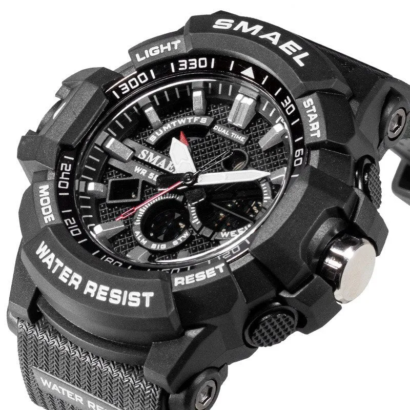 SMAEL New Fashion Digital-Watch Mens Sports Watches Men Army Military Wristwatch Relogio Masculino Analog Clock Quartz Watch
