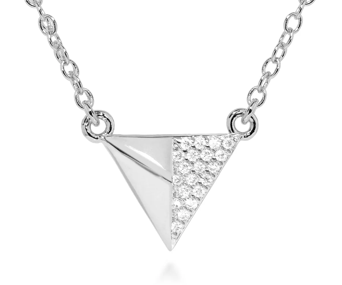 Small Triangle Pavé Crystal Necklace