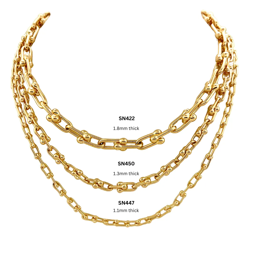 SN447A 16'' small links 18K Gold Plated Chain