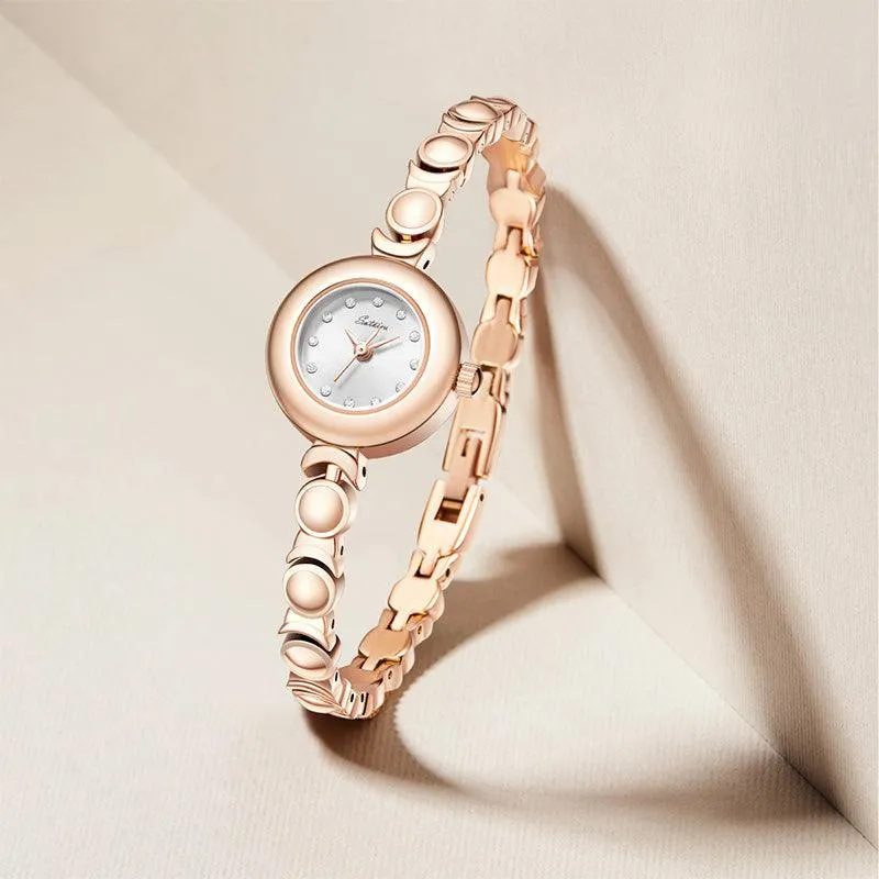 Sotoiru Quartz Watches Small Round Dial Bracelet Watch for Daily Wear T3014