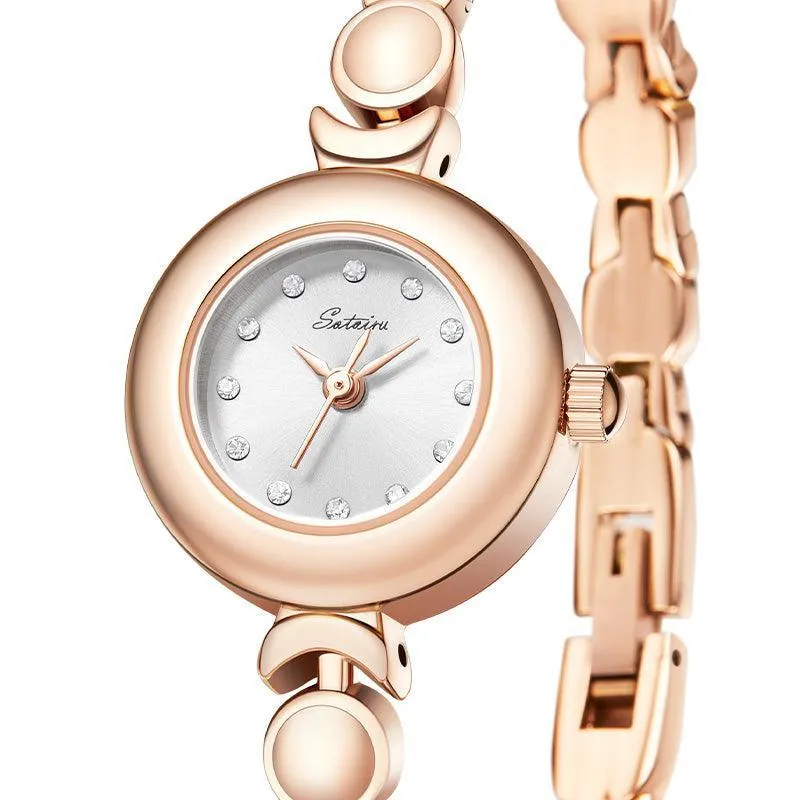 Sotoiru Quartz Watches Small Round Dial Bracelet Watch for Daily Wear T3014