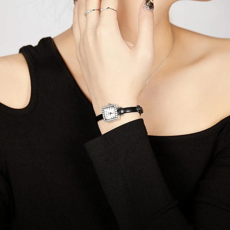 Sotoiru Square Women's Watch – Zircon Case with DIY Interchangeable Strap T2022W