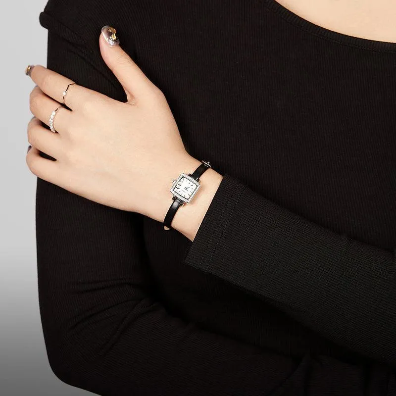 Sotoiru Square Women's Watch – Zircon Case with DIY Interchangeable Strap T2022W