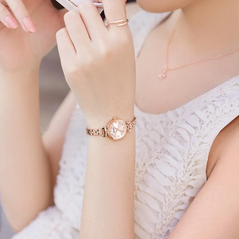 Sotoiru Women Watches Simple Round Rose Gold Watch for Daily Wear T2017