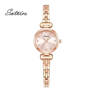 Sotoiru Women Watches Simple Round Rose Gold Watch for Daily Wear T2017