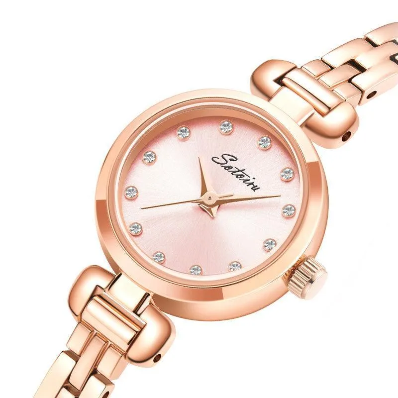 Sotoiru Women Watches Simple Round Rose Gold Watch for Daily Wear T2017