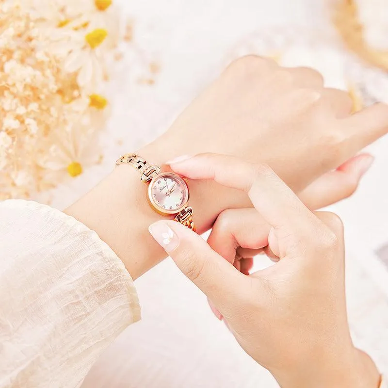 Sotoiru Women Watches Simple Round Rose Gold Watch for Daily Wear T2017