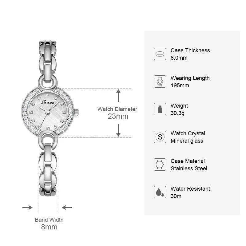 Sotoiru Women's Watches Round Minimal Silver Bracelet Wristwatch T3027W