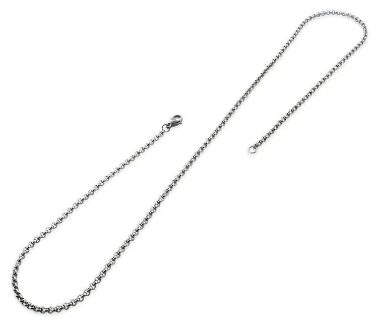 Stainless Steel 16" Round Rollo Chain Necklace 2.5 MM