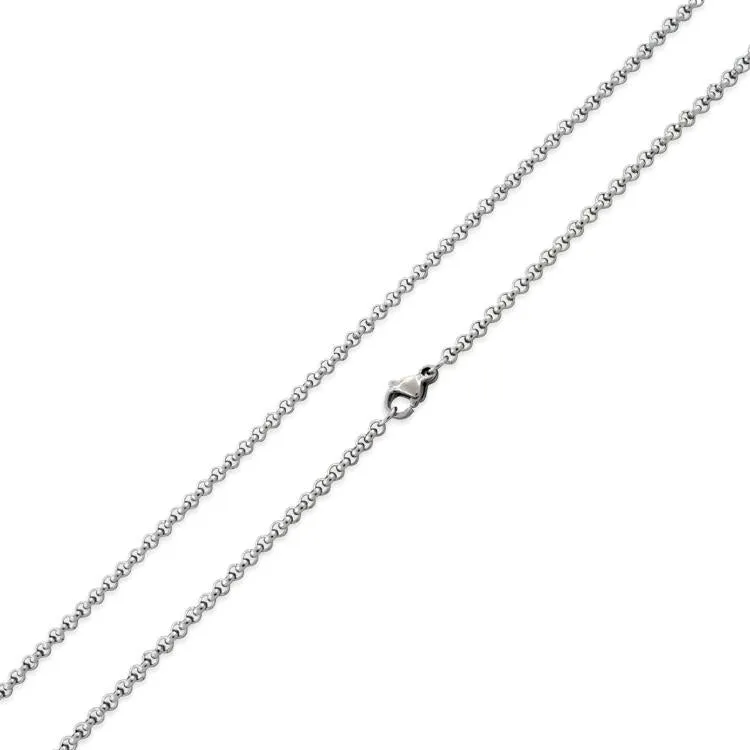 Stainless Steel 16" Round Rollo Chain Necklace 2.5 MM