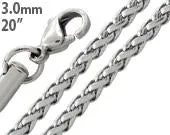 Stainless Steel 20" Spiga Chain Necklace 3.0 MM