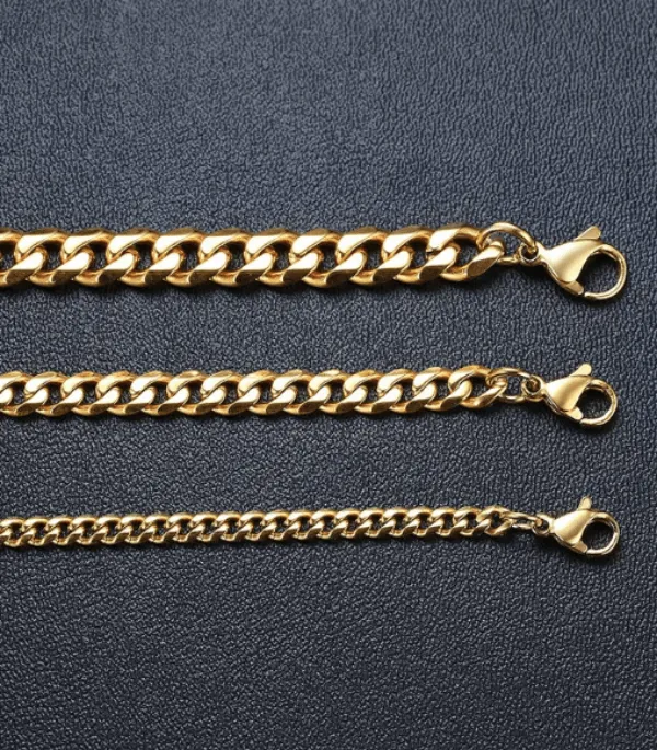 Stainless Steel Gold Men’s Cuban Chain necklaces