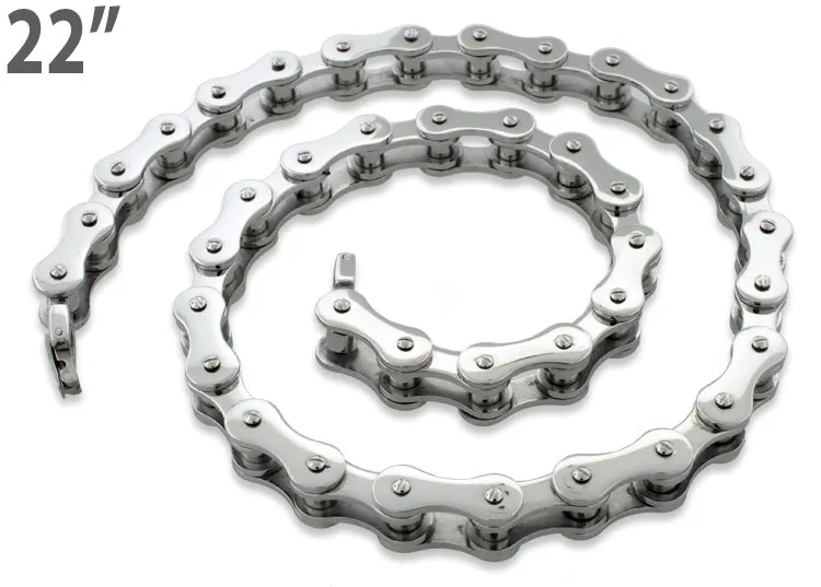 Stainless Steel Motorcycle Chain Necklace 22 inches - 10.4mm