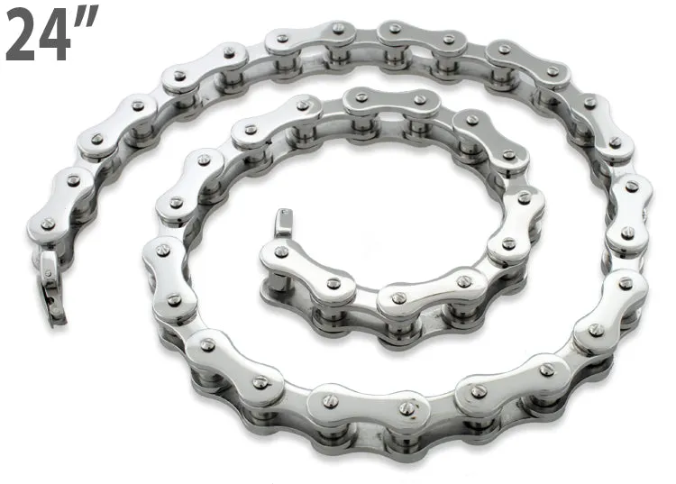 Stainless Steel Motorcycle Chain Necklace 24 inches - 10.4mm