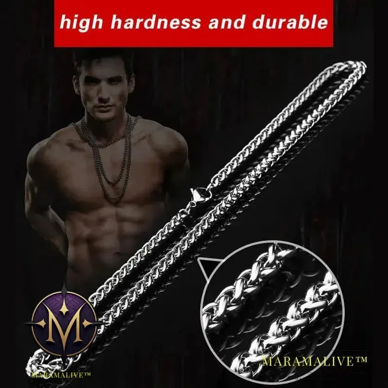 Stainless Steel Necklace Trendy Chain Necklace Boy Men's Necklace Chain Silver Color
