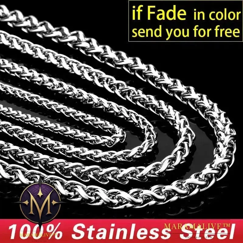 Stainless Steel Necklace Trendy Chain Necklace Boy Men's Necklace Chain Silver Color