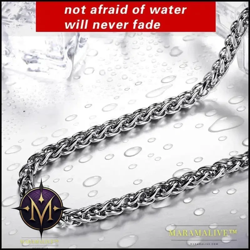 Stainless Steel Necklace Trendy Chain Necklace Boy Men's Necklace Chain Silver Color