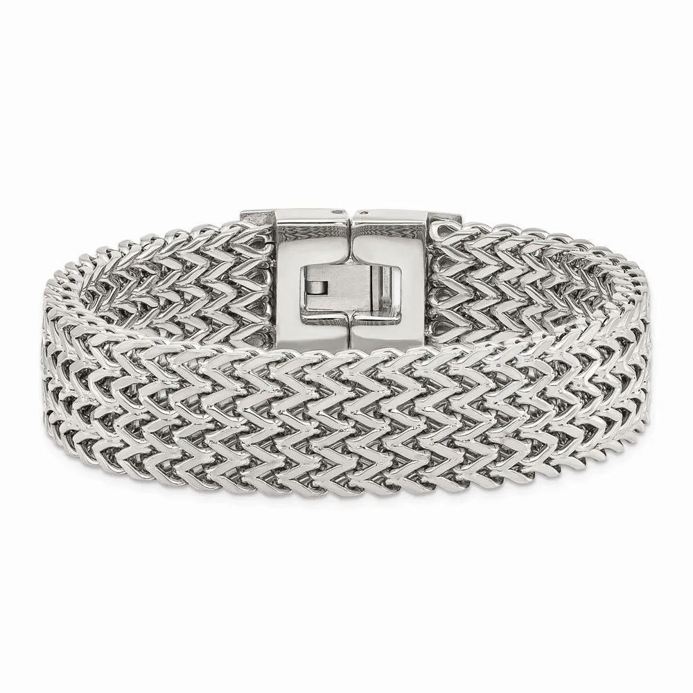 Stainless Steel Polished Woven Bracelet